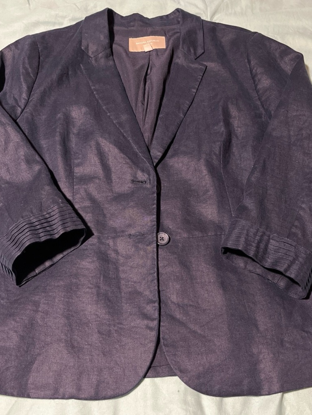 Banana Republic Dark Purple Linen-Blend Blazer